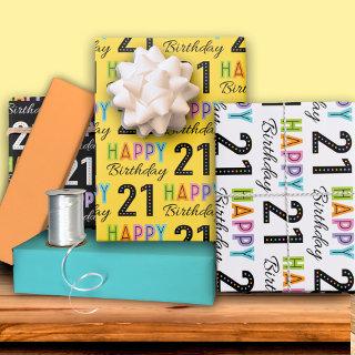 21st Birthday Colorful Typography   Sheets
