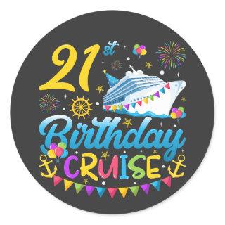 21st Birthday Cruise B-Day Party Classic Round Sticker