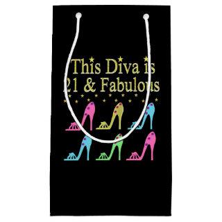 21ST BIRTHDAY SHOE QUEEN DESIGN SMALL GIFT BAG