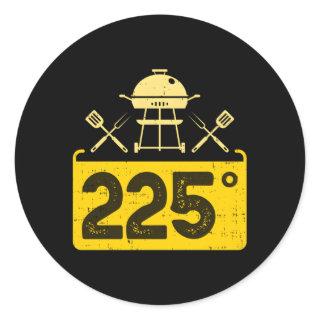 225 Degrees Bbq Smoking Meat Classic Round Sticker