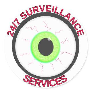24/7 Surveillance Services Classic Round Sticker