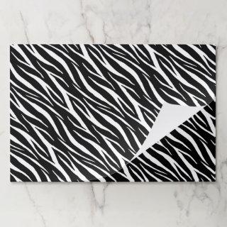25 Sheets Black & White Zebra Business Gift Wrap Paper Pad