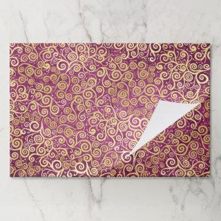 25 Sheets  Pink And Gold Swirls Girl Lacy  Pad