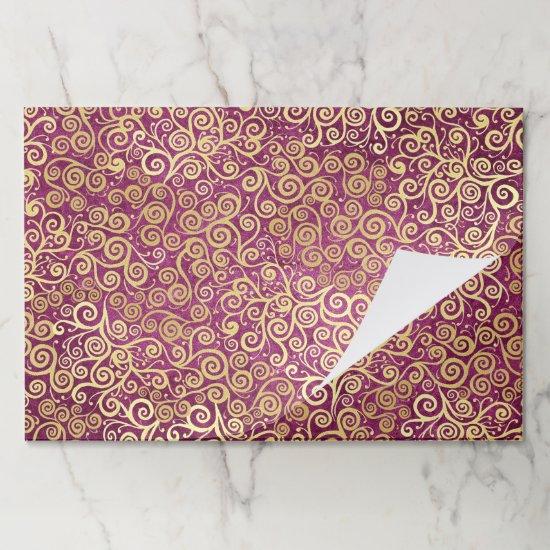 25 Sheets  Pink And Gold Swirls Girl Lacy  Pad
