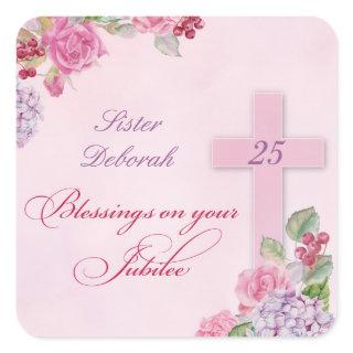 25th Anniversary of Religious Life Catholic Nun Square Sticker