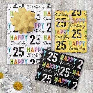 25th Birthday Bold Colorful Retro  Sheets