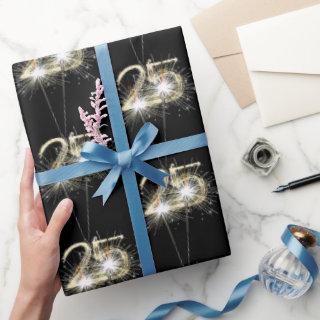 25th Birthday Sparklers on Black Wrapping