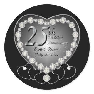 25th Silver Anniversary Classic Round Sticker