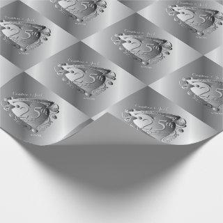 25th Wedding Anniversary Silver Heart Emblem