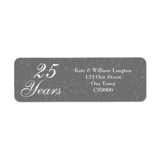 25th Wedding Anniversary Silver Stardust Confetti Label