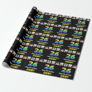 26th Birthday: Rainbow “26“; Custom Photos & Name