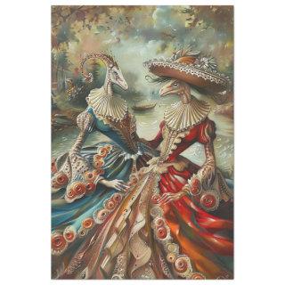2 Alligators Renaissance Era Decoupage Tissue Paper