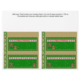2 Christmas Holiday Custom Candy Bar Wrappers