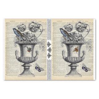 2 Floral Urns on one sheet Decoupage Tissue Paper