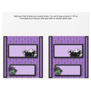 2 Halloween Custom Hersheys Candy Bar Wrappers