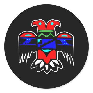 2 Head Thunderbird Black Classic Round Sticker