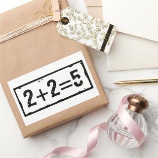 2 plus 2 equals 5 rectangular sticker