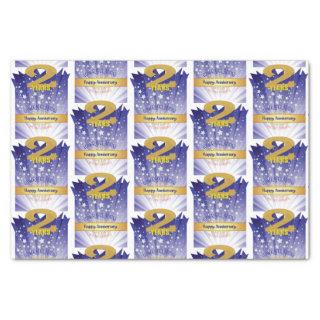 2 Year Sober Anniversary Bold Numeral Tissue Paper