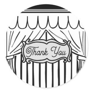 2D Birthday Party Comic Style Thank You Classic Round Sticker