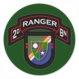 2d Bn, 75th Ranger Regiment - Airborne Classic Round Sticker