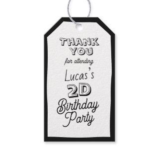 2D Boys Second Birthday Gift Tags