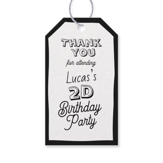 2D Boys Second Birthday Gift Tags