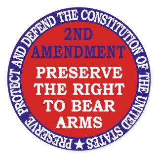 2nd Amendment Circle Round Sticker