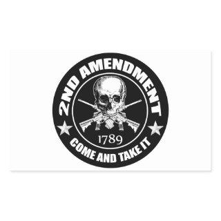 2nd Amendment Come And Take It Skull And AR's Rectangular Sticker