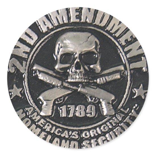 2nd Amendment Medal Classic Round Sticker