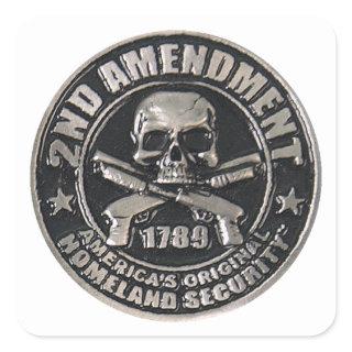 2nd Amendment Medal Square Sticker