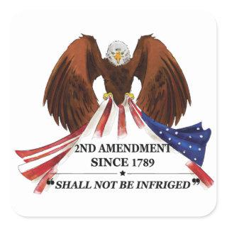2nd Amendment  Throw Pillow Square Sticker