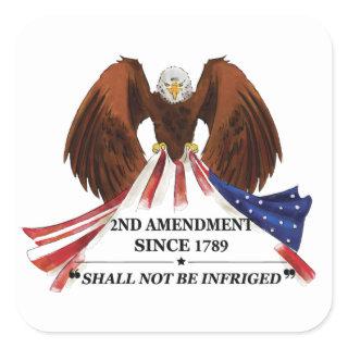 2nd Amendment  Throw Pillow Square Sticker