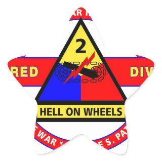 2ND ARMORED DIVISION "HELL ON WHEELS" STAR STICKER