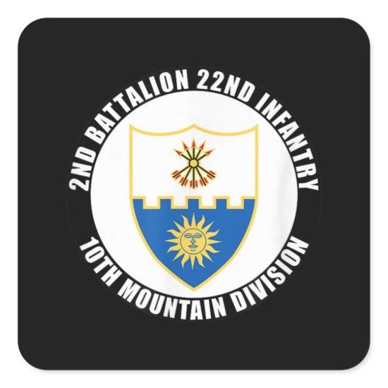 2nd Battalion 22nd Infantry 10th Mountain Division Square Sticker