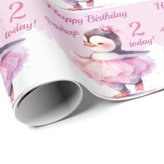 2nd Birthday Penguin Ballerina Pink