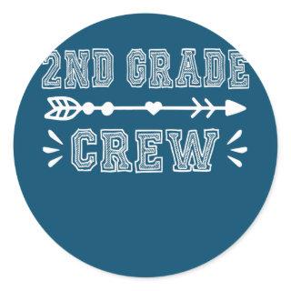 2nd Grade Crew Back to School Second Grade Classic Round Sticker