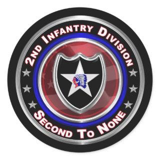 2nd Infantry Division “Second To None” Classic Round Sticker