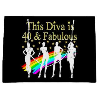 30 AND FABULOUS DAZZLING DIVA DESIGN LARGE GIFT BAG
