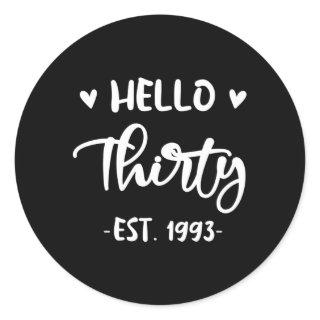 30 Hello Thirty 1993 Classic Round Sticker
