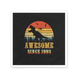 30 Years Old Awesome Since 1993 30th Birthday Dino Napkins