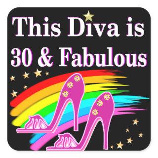 30 YR OLD SHOE QUEEN SQUARE STICKER