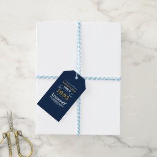 30th Birthday Born 1993 Add Name Legend Blue Gold Gift Tags