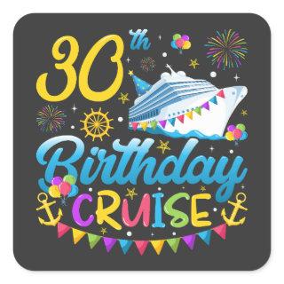 30th Birthday Cruise B-Day Party Square Sticker