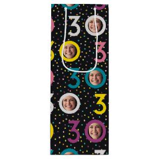 30th Birthday Customize Photo Wine Gift Bag