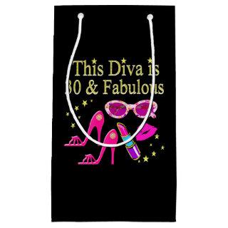30TH BIRTHDAY DAZZLING DIVA DESIGN SMALL GIFT BAG
