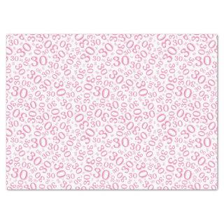 30th Birthday Pink Collage Number Pattern Tissue Paper