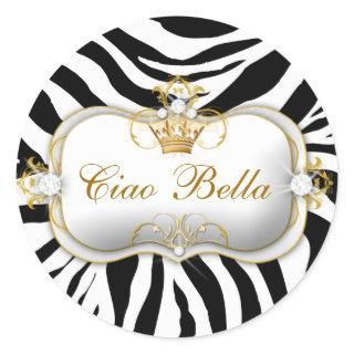 311 Ciao Bella Zebra Stripes Classic Round Sticker