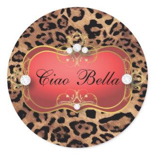 311 Jet Red Ciao Bella Leopard  Sticker