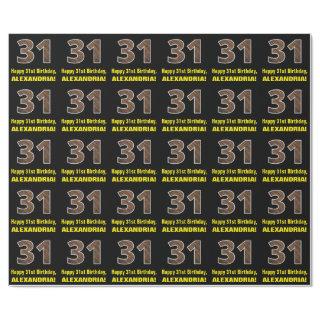 31st Birthday: Name & Faux Wood Grain Pattern "31"