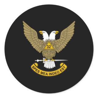 32Nd Degree Mason 32 Masonic Scottish Rite Up Classic Round Sticker